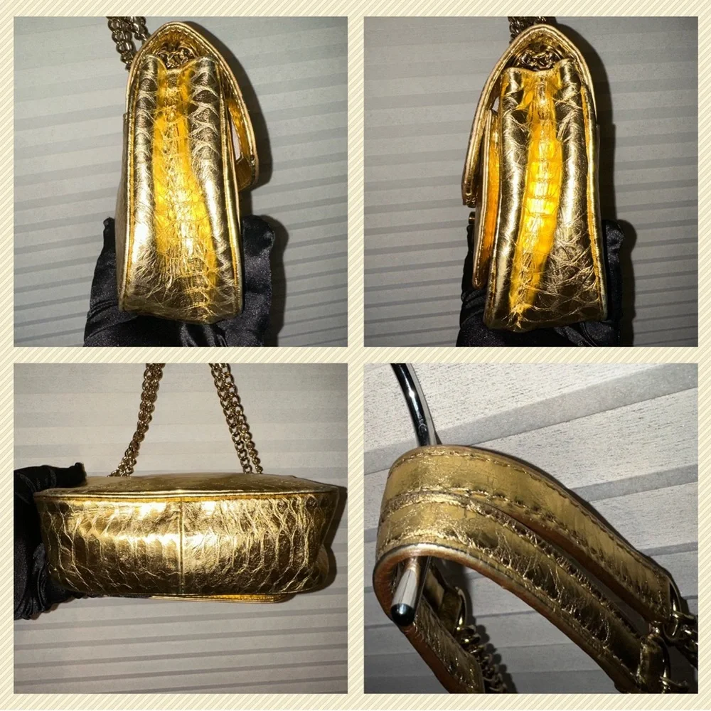 MICHAEL KORS GOLD METALLIC CROSSBODY. EUC RETAILED $358 - Picture 6 of 15
